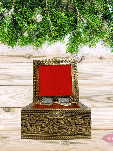 Golden Jewellery Storage Box – Decorative Trinket Organizer for Wedding Return Gifts & Festive Gifting