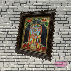 Guruvayoorappan Tanjore Painting with Teak Wood Frame