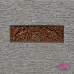 3 Ft Wooden Gajalakshmi Wall Panel | Antique Finish | Temple Carving | Home Décor
