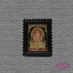 Tanjore Painting of Ganesha with Teakwood Frame 10x8 Inch