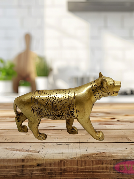 Handcrafted Brass Tiger Idol – Traditional Vastu Decor