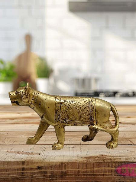 Handcrafted Brass Tiger Idol – Traditional Vastu Decor