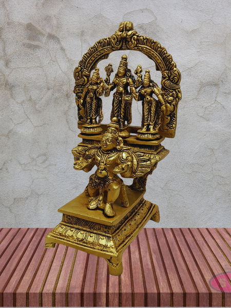 Brass Lord Venkateswara with Sridevi Bhudevi & Garuda Statue