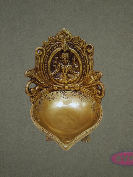Brass Goddess Lakshmi  Diya – Auspicious Pooja Deepam