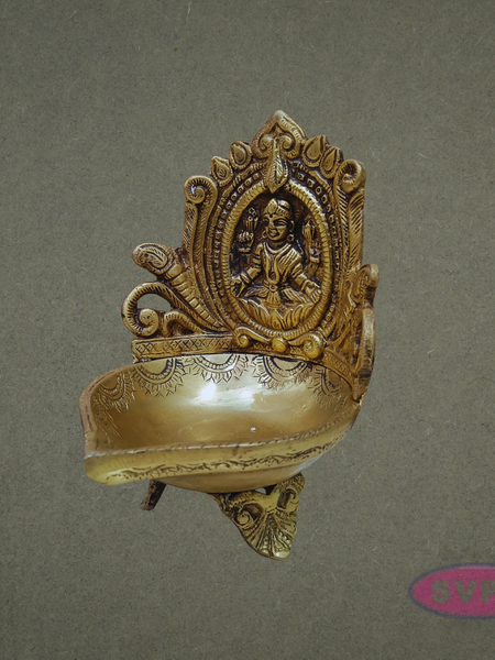 Brass Goddess Lakshmi  Diya – Auspicious Pooja Deepam