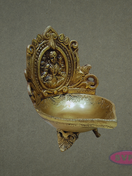 Brass Goddess Lakshmi  Diya – Auspicious Pooja Deepam