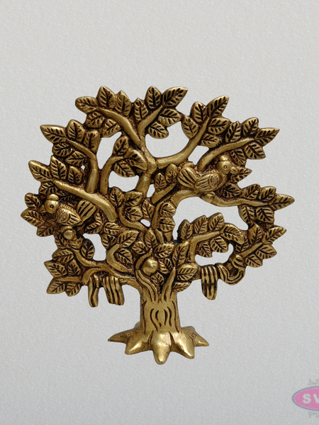 Brass Tree of Life Statue with Birds – Handmade Home & Office Décor