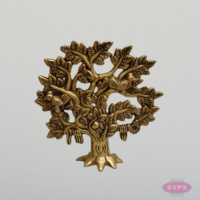 Brass Tree of Life Statue with Birds – Handmade Home & Office Décor