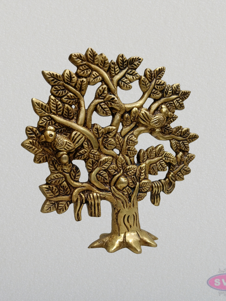 Brass Tree of Life Statue with Birds – Handmade Home & Office Décor
