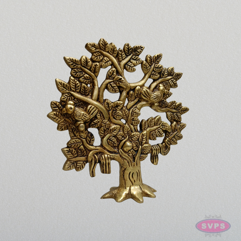 Brass Tree of Life Statue with Birds – Handmade Home & Office Décor