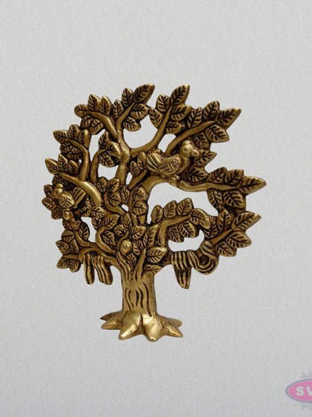 Brass Tree of Life Statue with Birds – Handmade Home & Office Décor