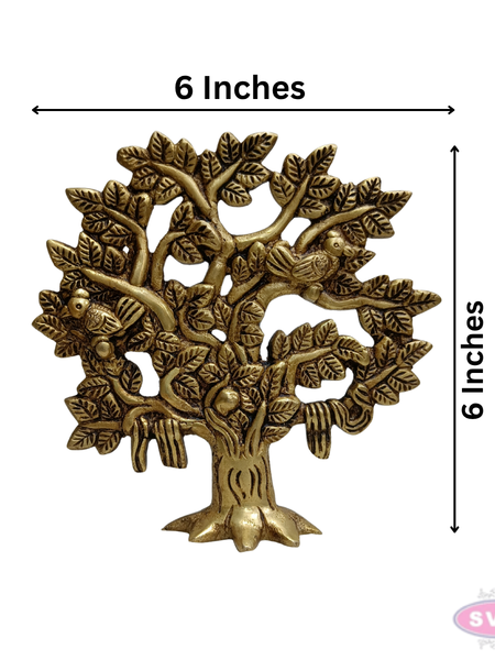 Brass Tree of Life Statue with Birds – Handmade Home & Office Décor