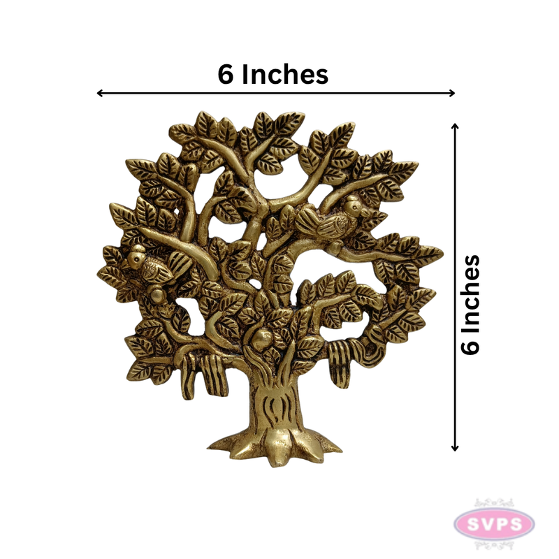 Brass Tree of Life Statue with Birds – Handmade Home & Office Décor