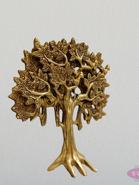 Handcrafted Brass Tree Wall Hanging – Tree of Life Wall Décor (7 Inch)