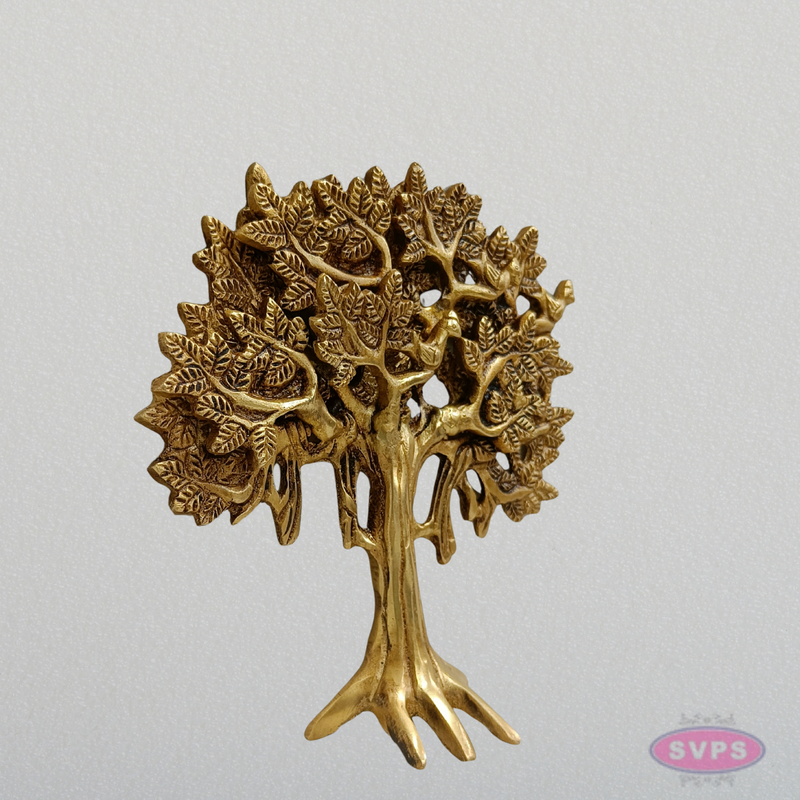 Handcrafted Brass Tree Wall Hanging – Tree of Life Wall Décor (7 Inch)
