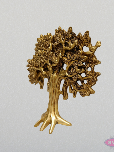 Handcrafted Brass Tree Wall Hanging – Tree of Life Wall Décor (7 Inch)