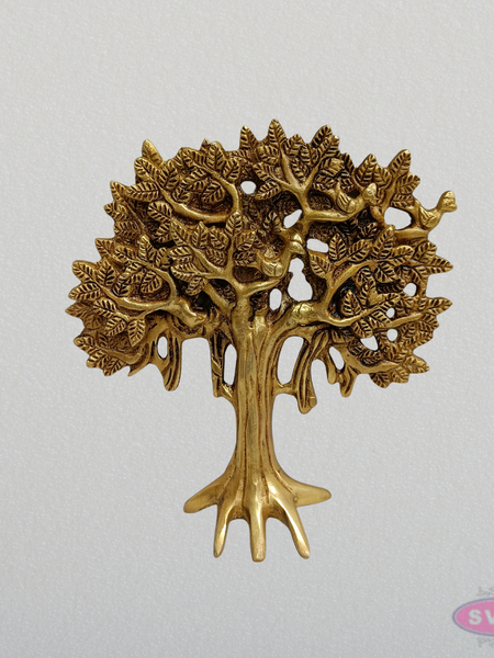 Handcrafted Brass Tree Wall Hanging – Tree of Life Wall Décor (7 Inch)