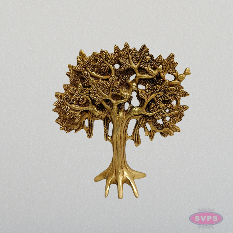 Handcrafted Brass Tree Wall Hanging – Tree of Life Wall Décor (7 Inch)