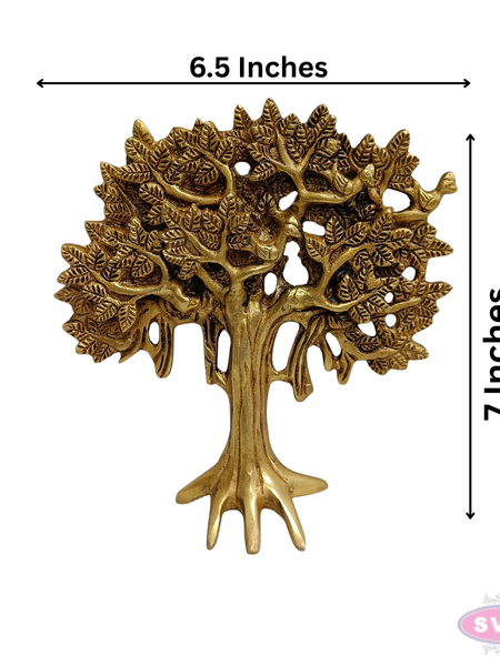 Handcrafted Brass Tree Wall Hanging – Tree of Life Wall Décor (7 Inch)