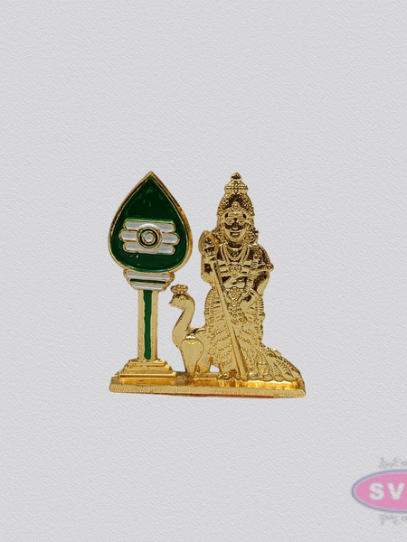 Lord Murugan Idol with Vel – Gold Finish