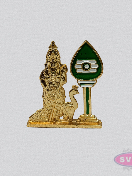 Lord Murugan Idol with Vel – Gold Finish