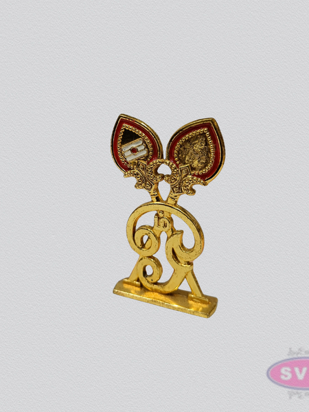 Murugan Vel with Om Gold Finish Car Dashboard Idol