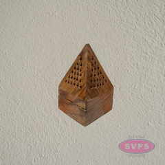 Wooden Sambrani Dhoop Burner Box with Brass Cup | Traditional Incense Burner for Pooja & Home