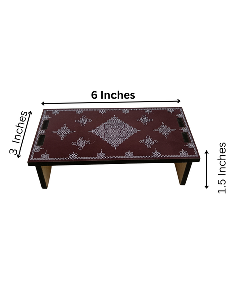 Handcrafted Wooden Pooja Plate Stand