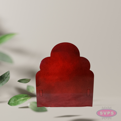 Wooden 2 Step Pooja Stand with Arch Design – Red Finish