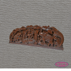 Decorative Wooden Gajalakshmi Wall Art | Goddess Lakshmi with Elephants | Home Entrance Decor