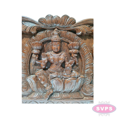 Decorative Wooden Gajalakshmi Wall Art | Goddess Lakshmi with Elephants | Home Entrance Decor
