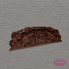 Wooden Gajalakshmi Wall Hanging | Hand-Carved Goddess Lakshmi with Elephants | Traditional Home Decor